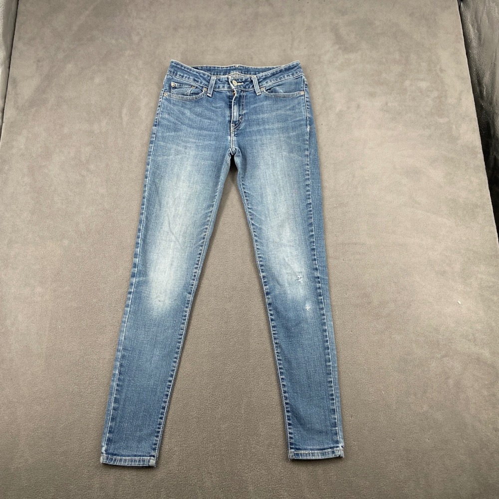 Levis 524 Skinny Jeans Womens 9M Medium Wash Blue Denim Low Rise Slim Fit